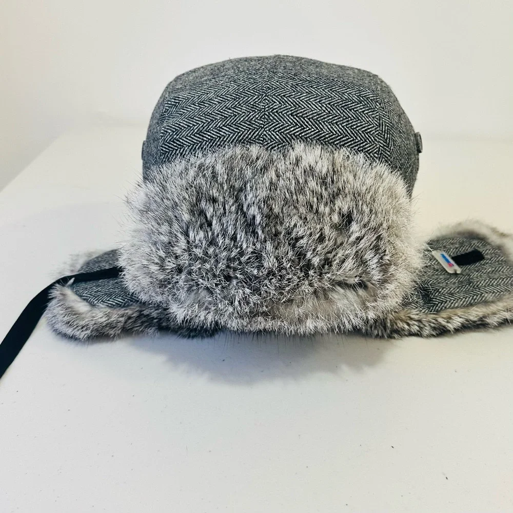 Men Wool Blend‎ Trapper Hat with Fur Ear Flap Winter Warm S/M